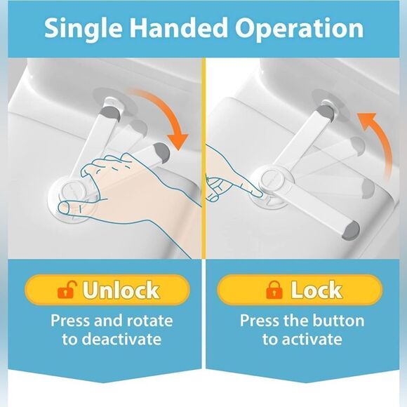 Baby Toilet Lock (2 Pack) for Child Safety, Baby Proof Toilet Seat Lock - Picture 6 of 7